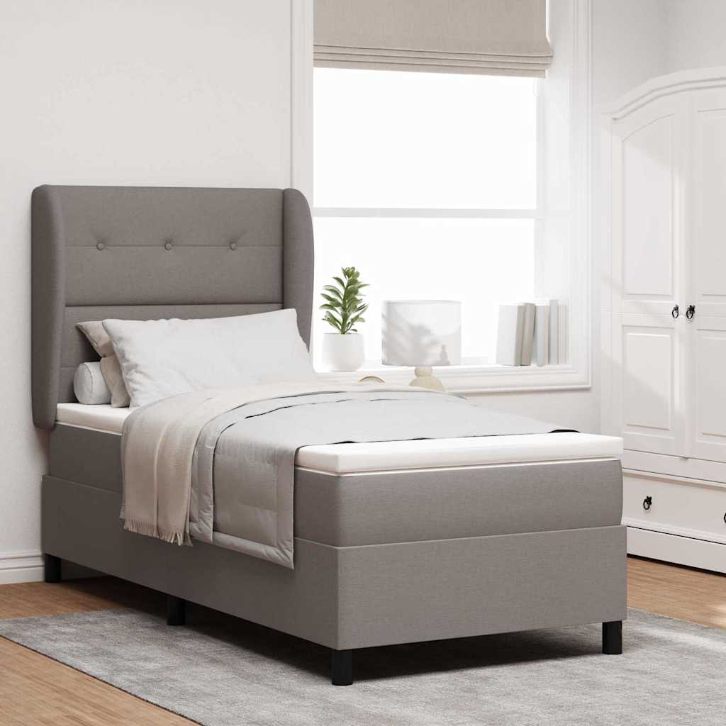 Boxspringbett mit Kopfteil Taupe 80 x 200 cm Stoff