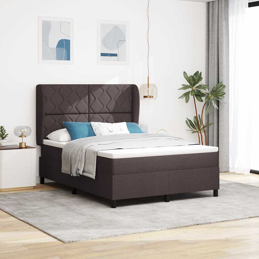 Boxspringbett mit Kopfteil Dunkelbraun 160 x 200 cm Stoff