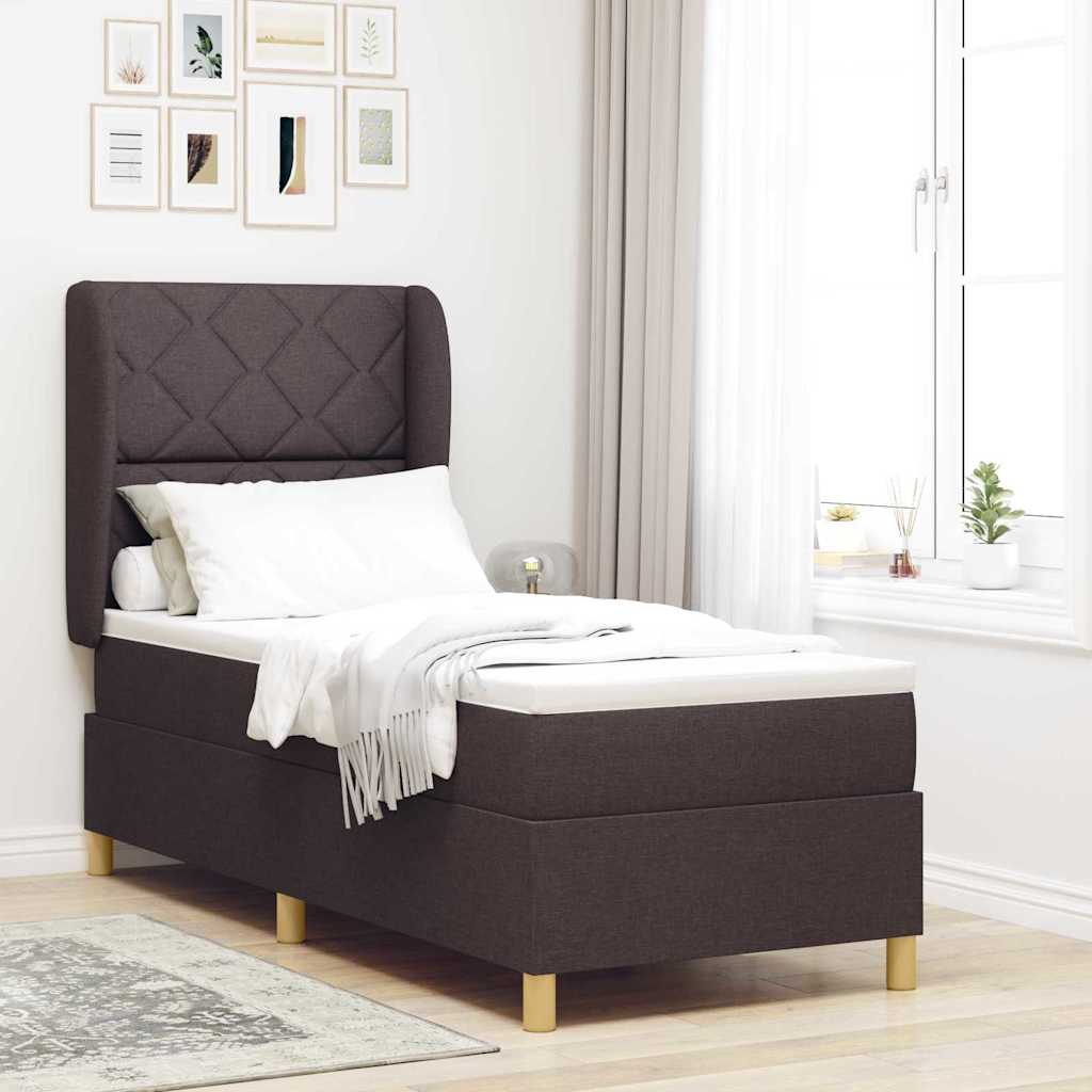 Boxspringbett mit Kissen Dunkelbraun 200 x 80 cm Stoff