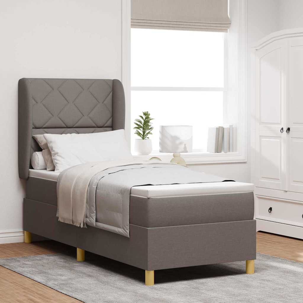 Boxspringbett mit Kopfteil Taupe 200 x 80 cm Stoff