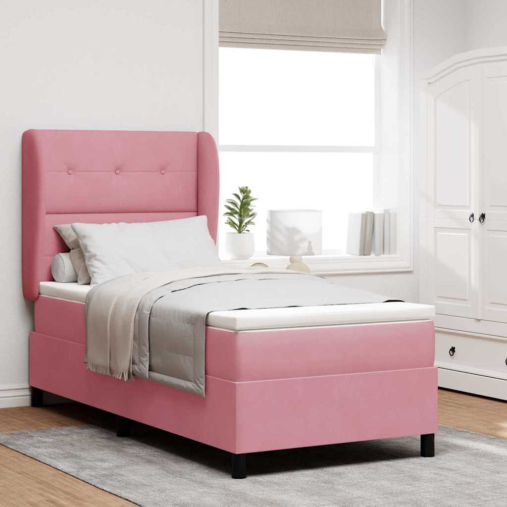Boxspringbett mit Kopfteil Rosa 200 x 80 cm Samt