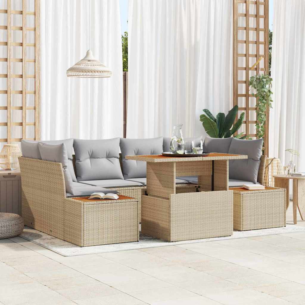 Gartensofa-set 9 Stk. Beige und Grau