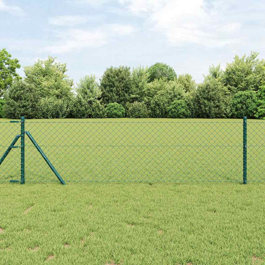 Bodenmontierter Maschendrahtzaun 10 x 0,4 m Grün Netz