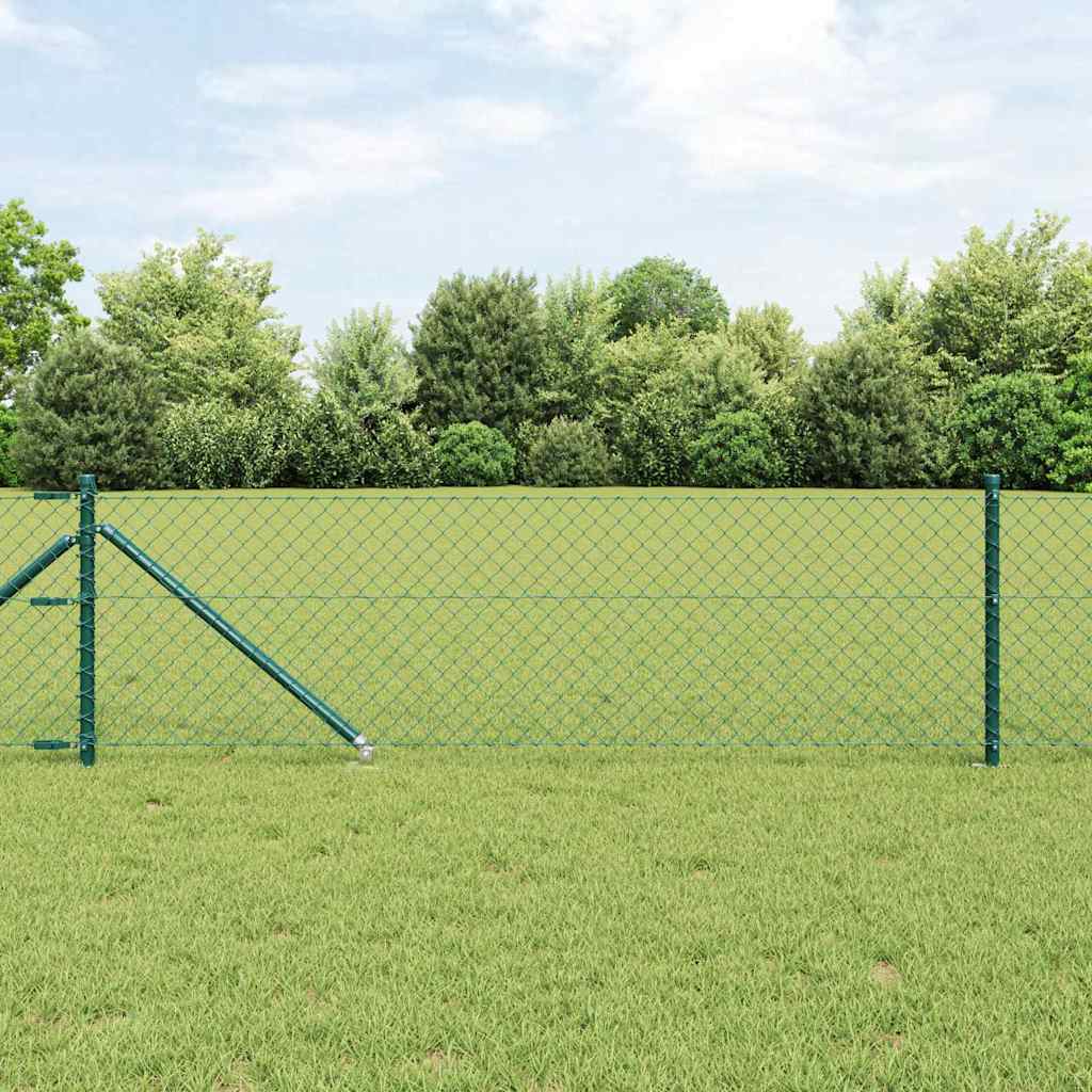 Maschendrahtzaun mit Stacheln 25 x 0,4 m Grün Netz