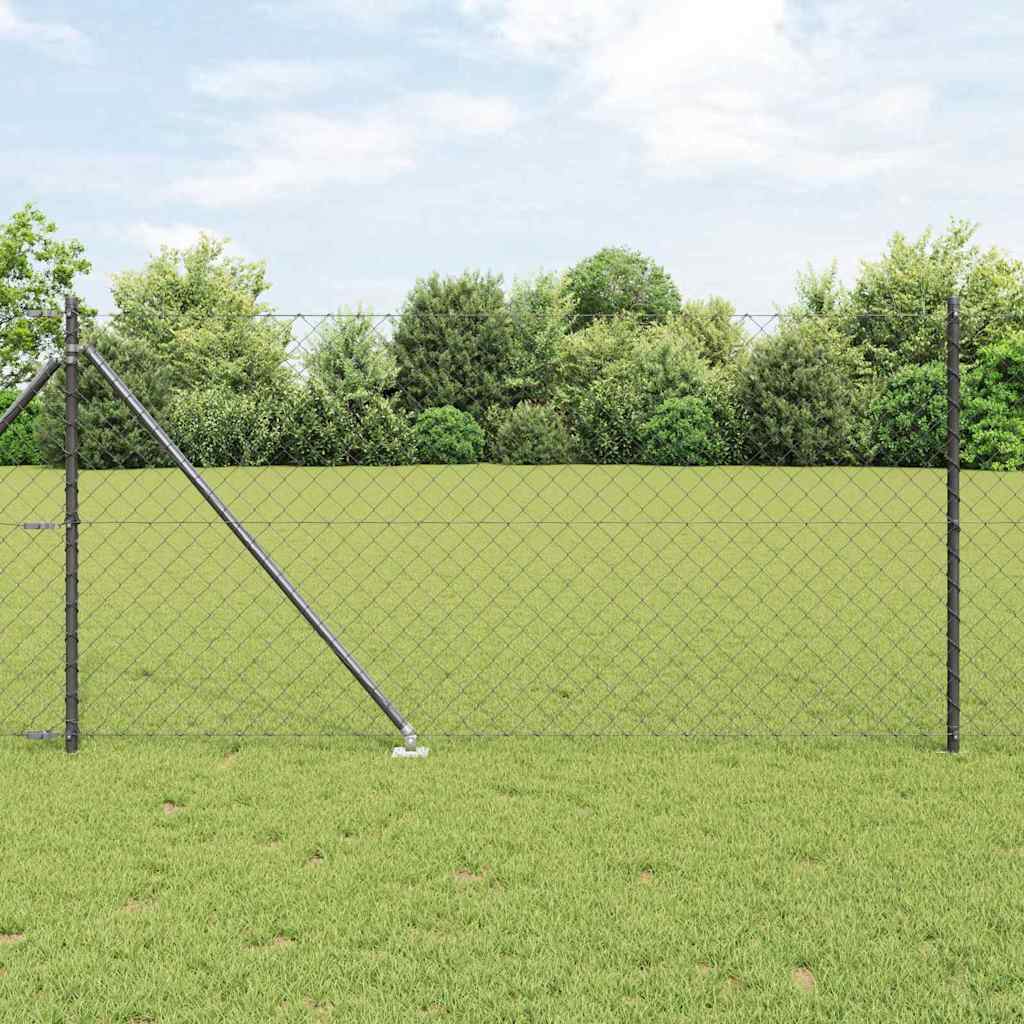 Maschendrahtzaun mit Stacheln 25 x 1 m PVC-beschichteter Stahl