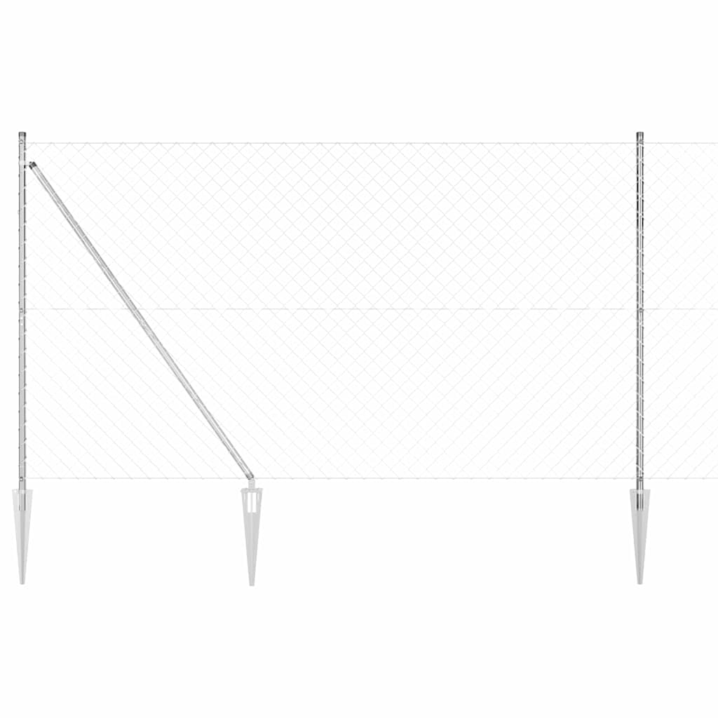Maschendrahtzaun mit Stacheln 10 x 1,5 m Verzinkter Stahl Netz