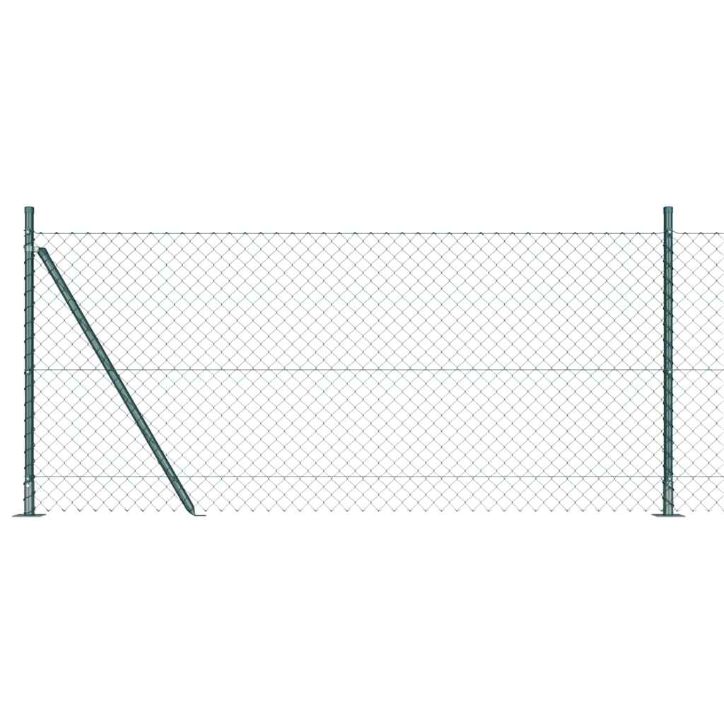 Maschendrahtzaun mit Betonsockel 10 x 1 m Grün Netz