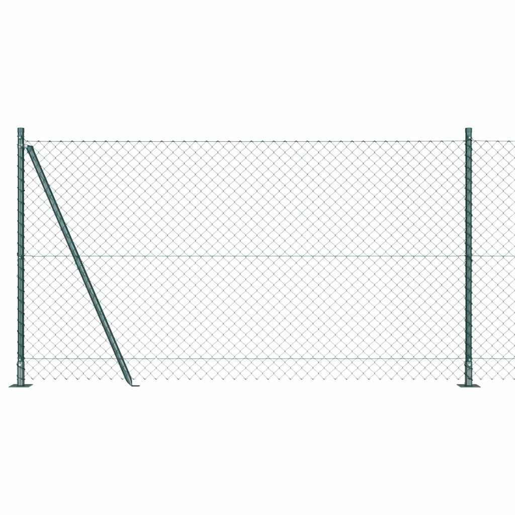 Maschendrahtzaun mit Betonsockel 10 x 1,2 m Grün Netz