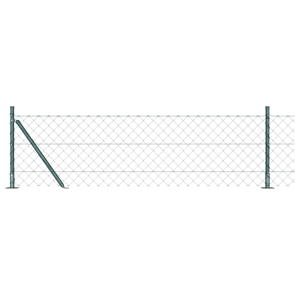 Maschendrahtzaun mit Betonsockel 10 x 0,6 m Grün Netz