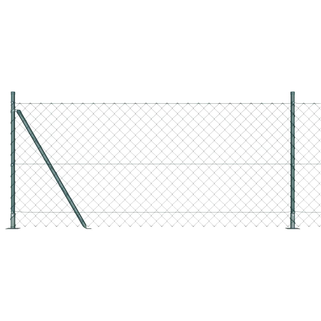 Maschendrahtzaun mit Betonsockel 10 x 1 m Grün Netz