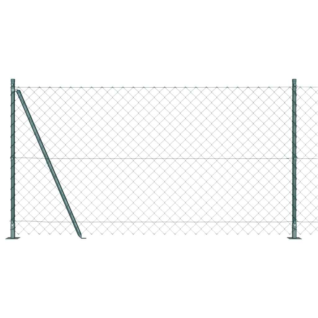 Maschendrahtzaun mit Betonsockel 10 x 1,2 m Grün Netz