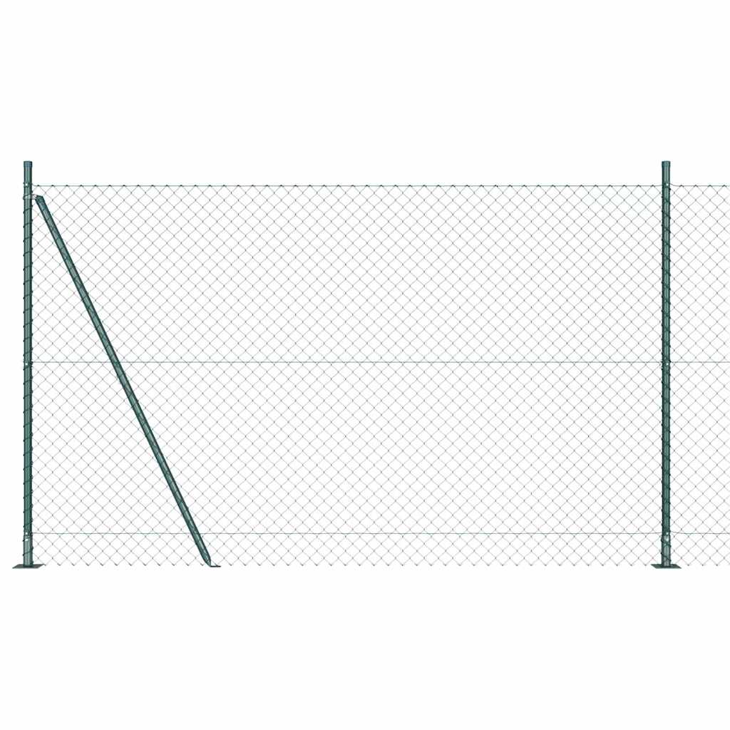 Maschendrahtzaun mit Betonsockel 10 x 1,4 m Grün Netz