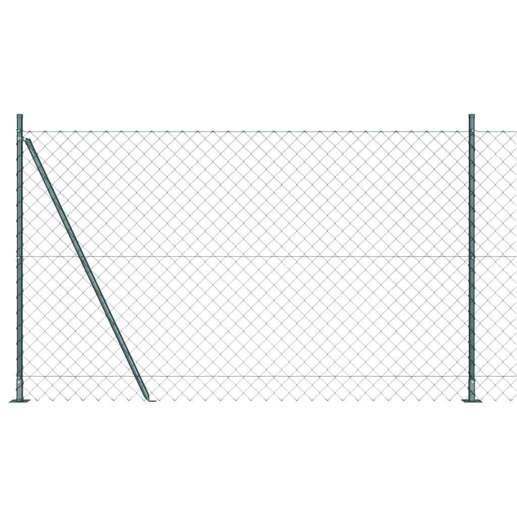 Maschendrahtzaun mit Betonsockel 10 x 1,5 m Grün Netz