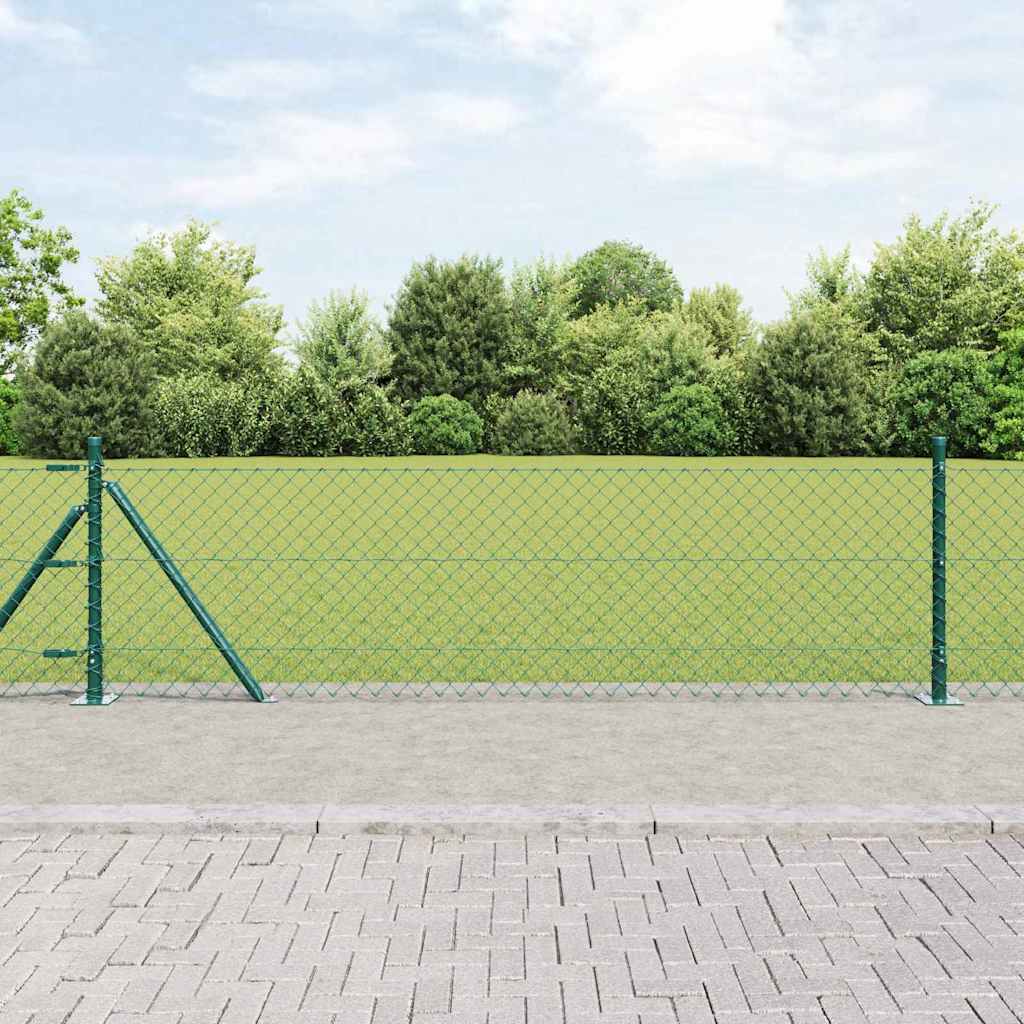 Maschendrahtzaun mit Betonsockel 25 x 0,4 m Grün Netz