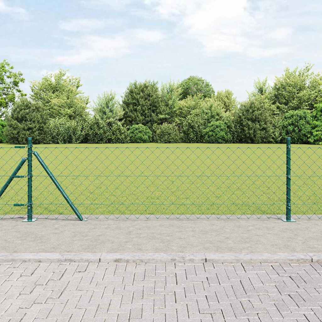 Maschendrahtzaun mit Betonsockel 25 x 0,4 m Grün Netz