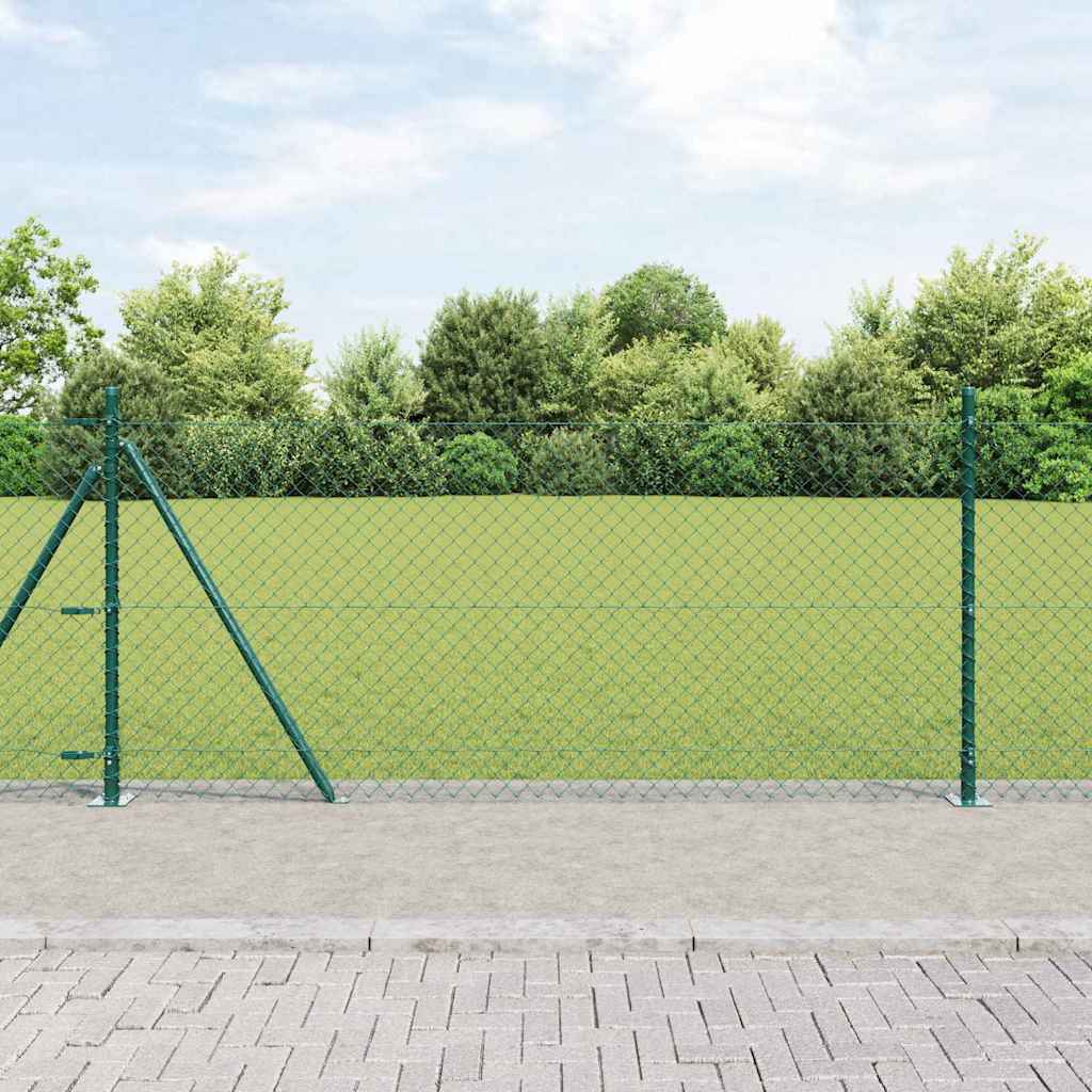 Maschendrahtzaun mit Betonsockel 1 x 25 m Grün Netz