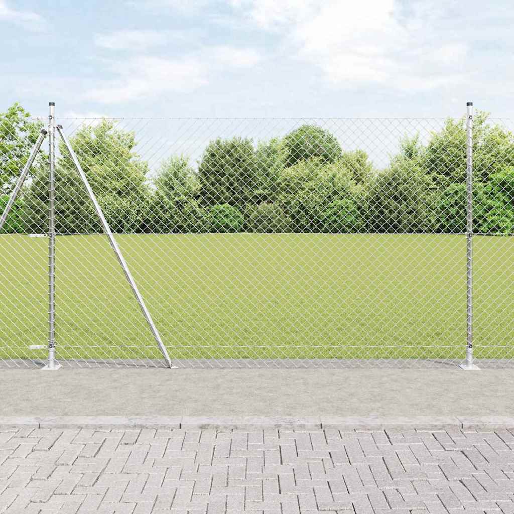 Maschendrahtzaun mit Betonsockel 10 x 1,4 m Verzinkter Stahl