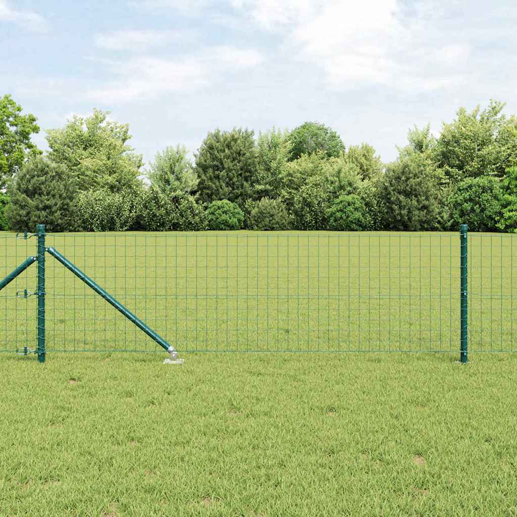 Euro-Zaun mit Stacheln 10 x 0,6 m PVC-beschichteter Stahl Grün