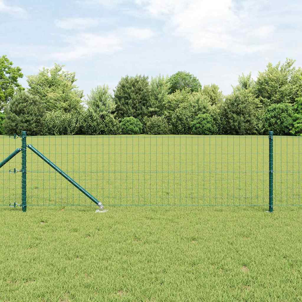 Euro-Zaun mit Stacheln 10 x 0,4 m PVC-beschichteter Stahl Grün