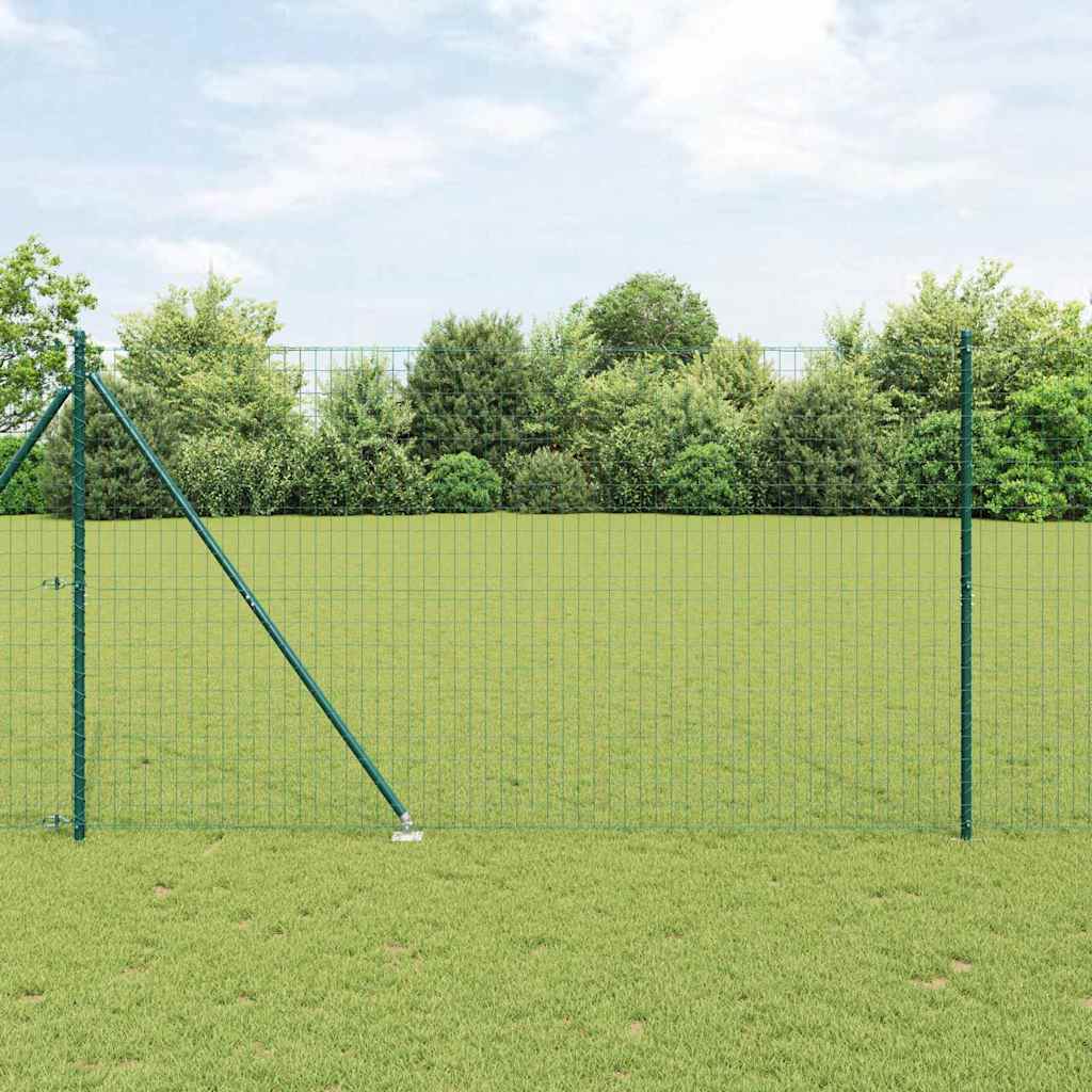 Euro-Zaun mit Stacheln 10 x 1,6 m PVC-beschichteter Stahl Grün