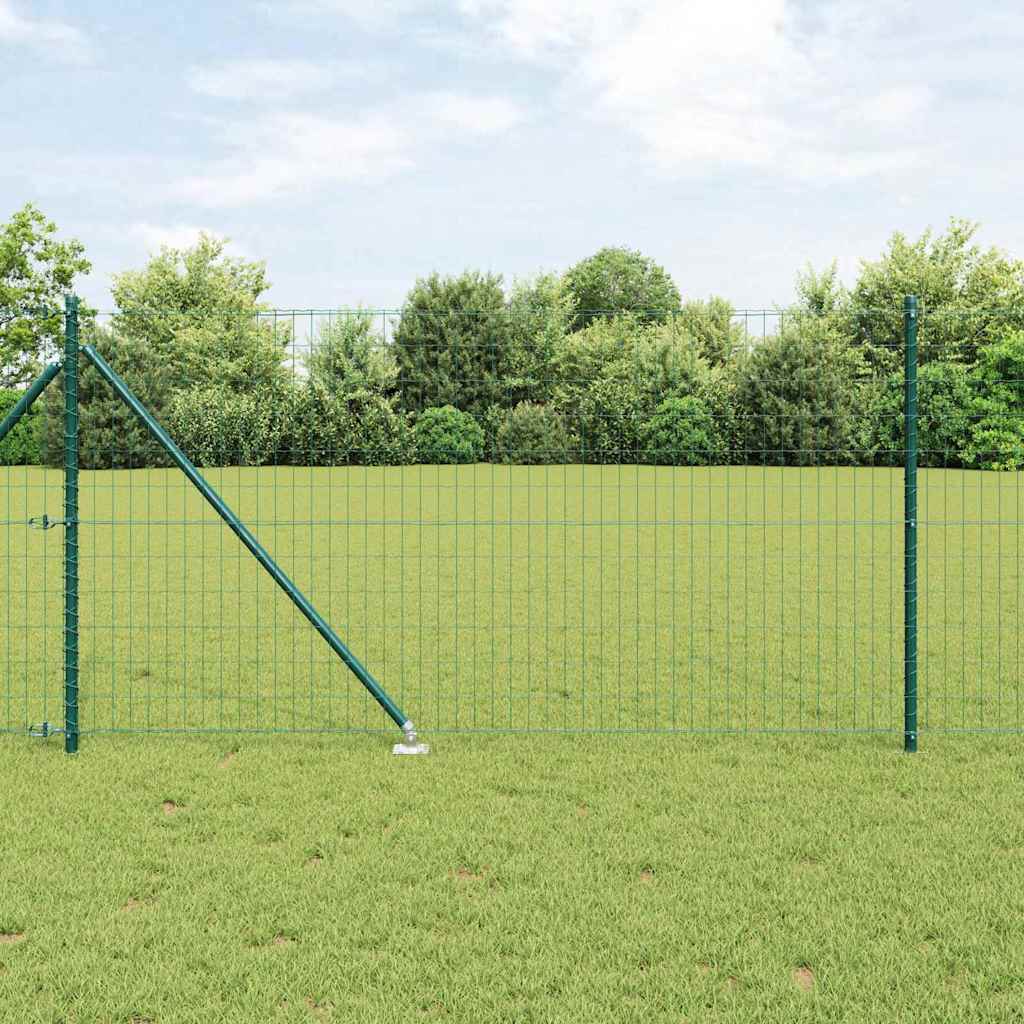 Euro-Zaun mit Stacheln 10 x 1 m PVC-beschichteter Stahl Grün
