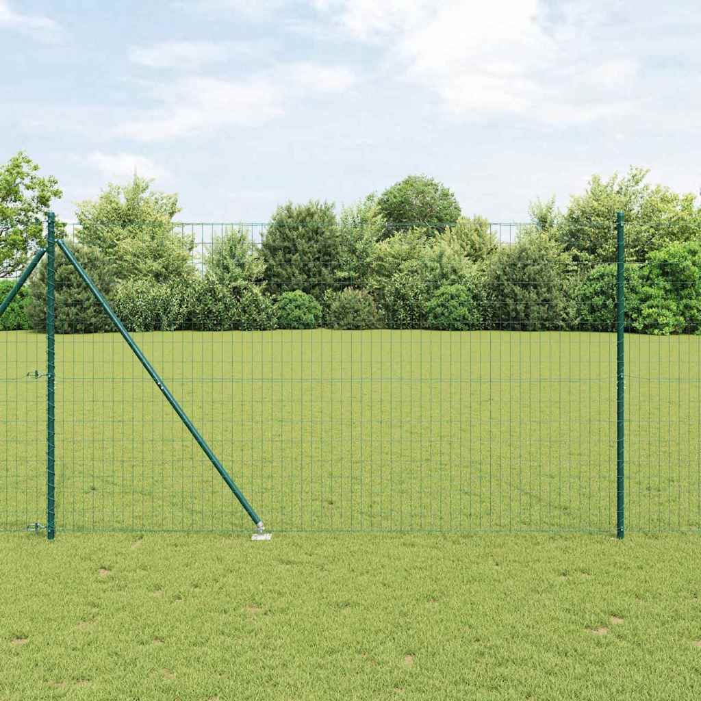 Euro-Zaun mit Stacheln 10 x 1,6 m PVC-beschichteter Stahl Grün