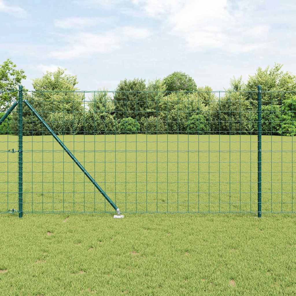 Euro-Zaun mit Stacheln 10 x 1 m PVC-beschichteter Stahl Grün