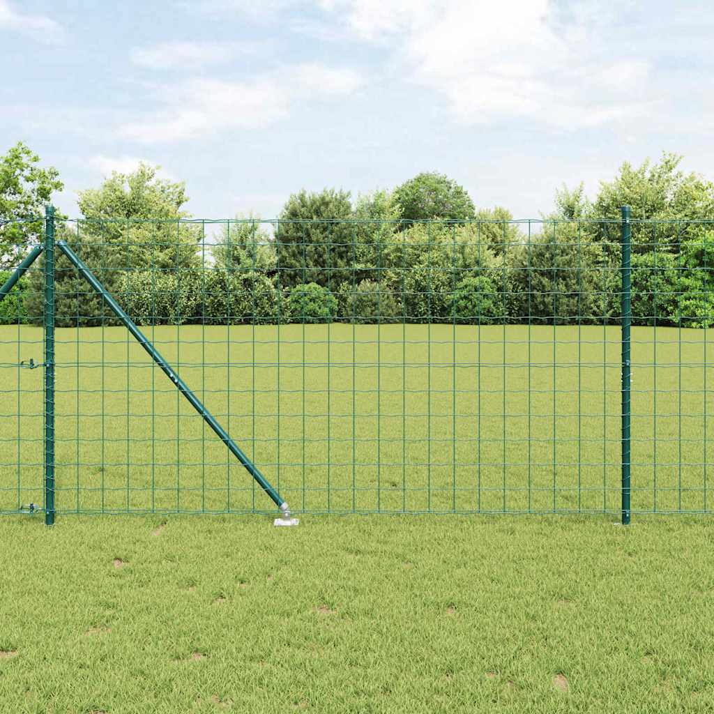 Euro-Zaun mit Stacheln 10 x 1,2 m PVC-beschichteter Stahl Grün