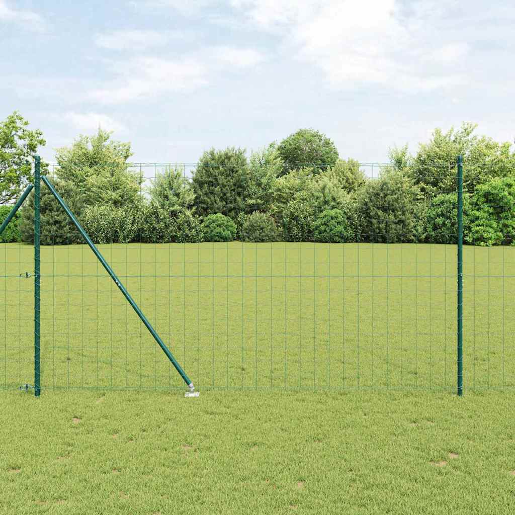 Euro-Zaun mit Stacheln 10 x 1,5 m PVC-beschichteter Stahl Grün