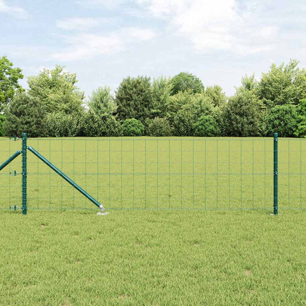 Euro-Zaun mit Stacheln 25 x 0,6 m PVC-beschichteter Stahl Grün