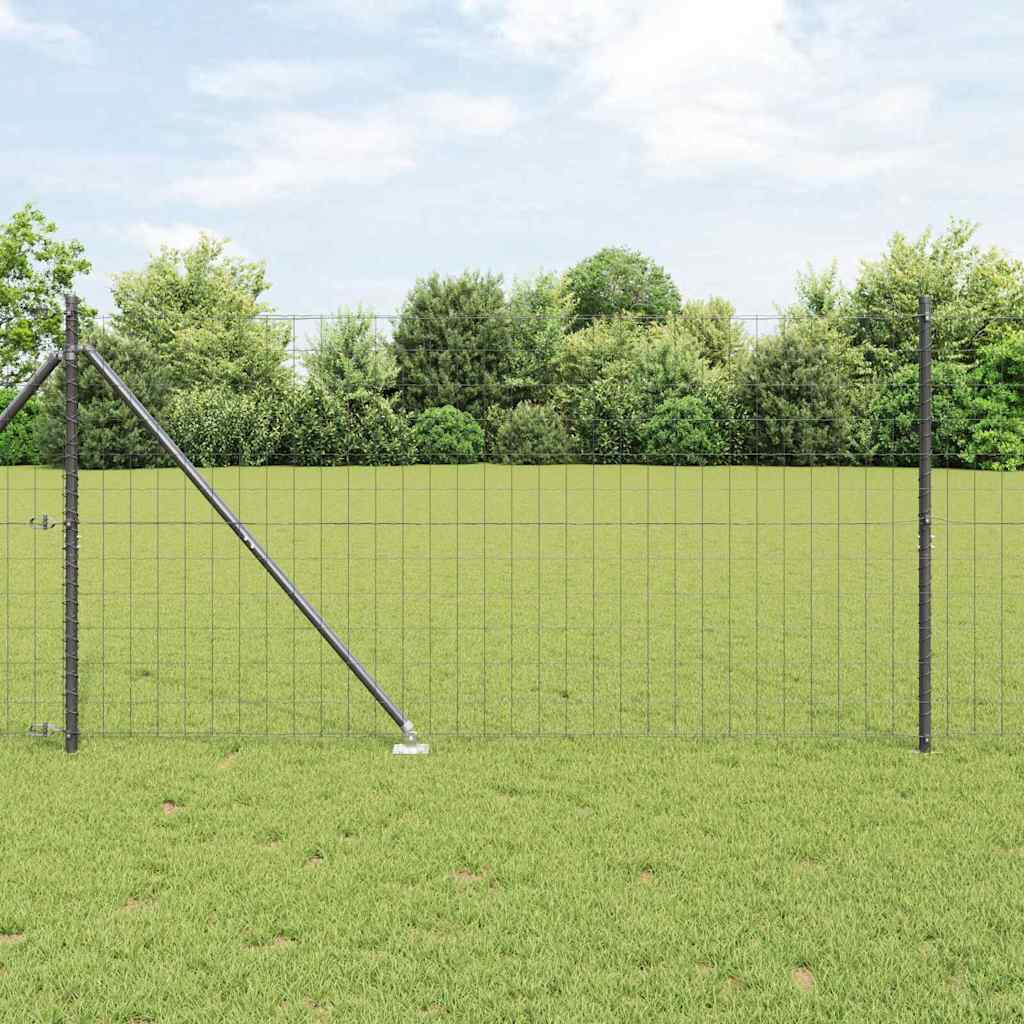 Euro-Zaun mit Stacheln 10 x 1,4 m PVC-beschichteter Stahl Grau