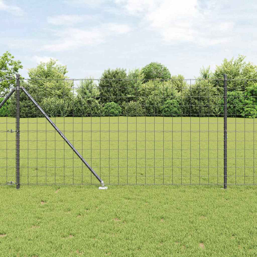 Euro-Zaun mit Stacheln 10 x 1,2 m PVC-beschichteter Stahl Grau