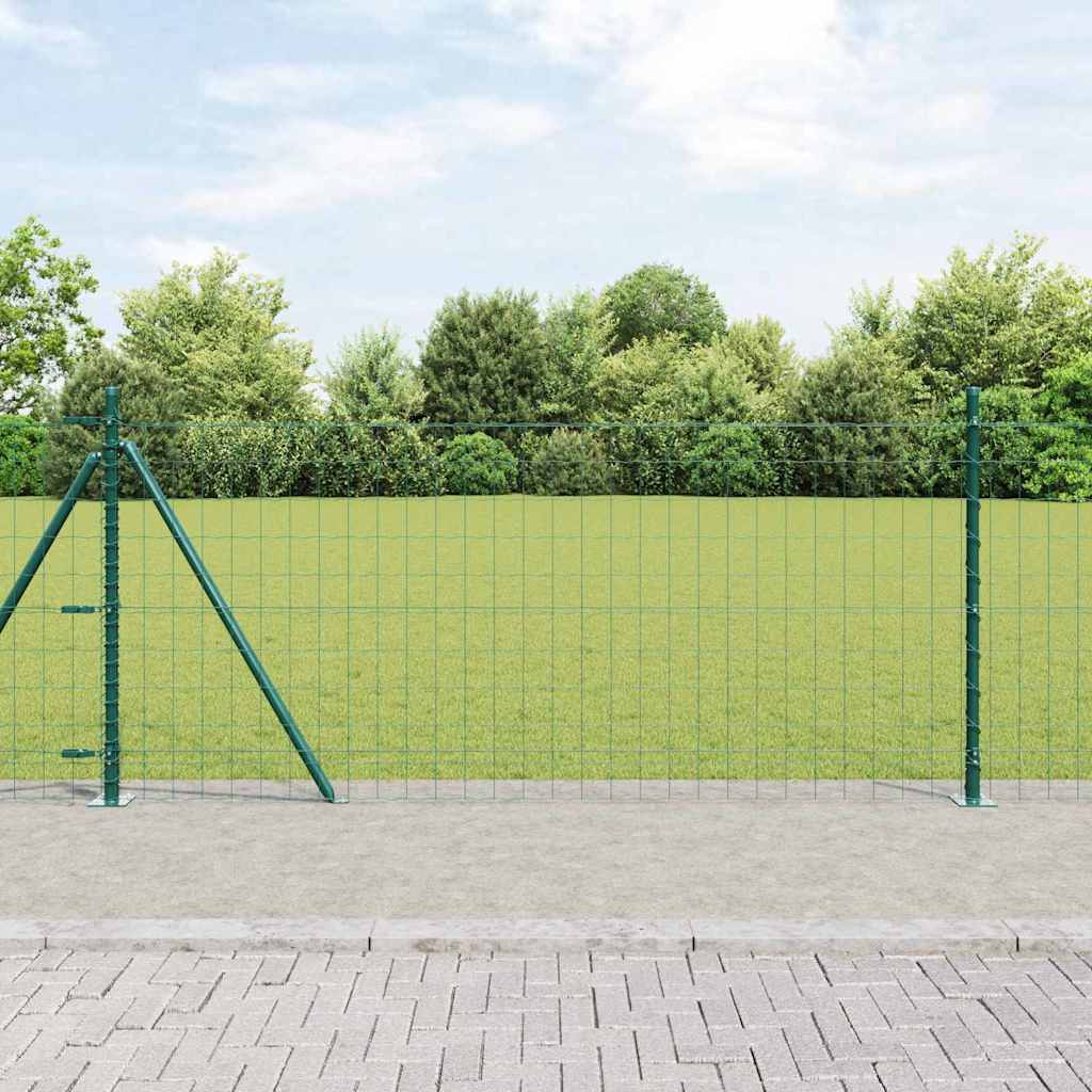 Euro-Zaun mit Betonsockel 25 x 1 m PVC-beschichteter Stahl Grün