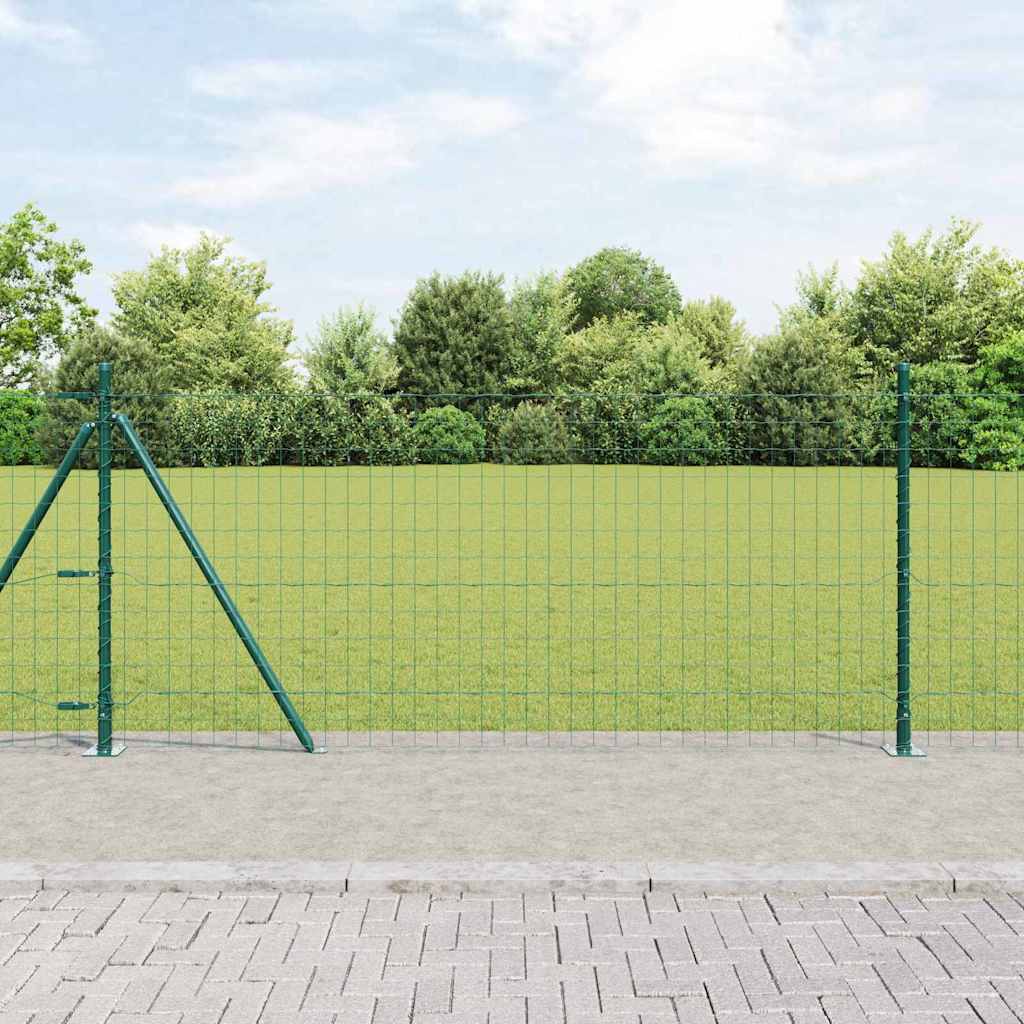 Euro-Zaun mit Betonsockel 10 x 0,8 m PVC-beschichteter Stahl