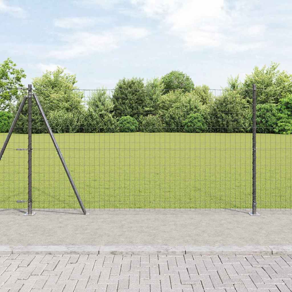 Euro-Zaun mit Betonsockel 10 x 1,2 m PVC-beschichteter Stahl