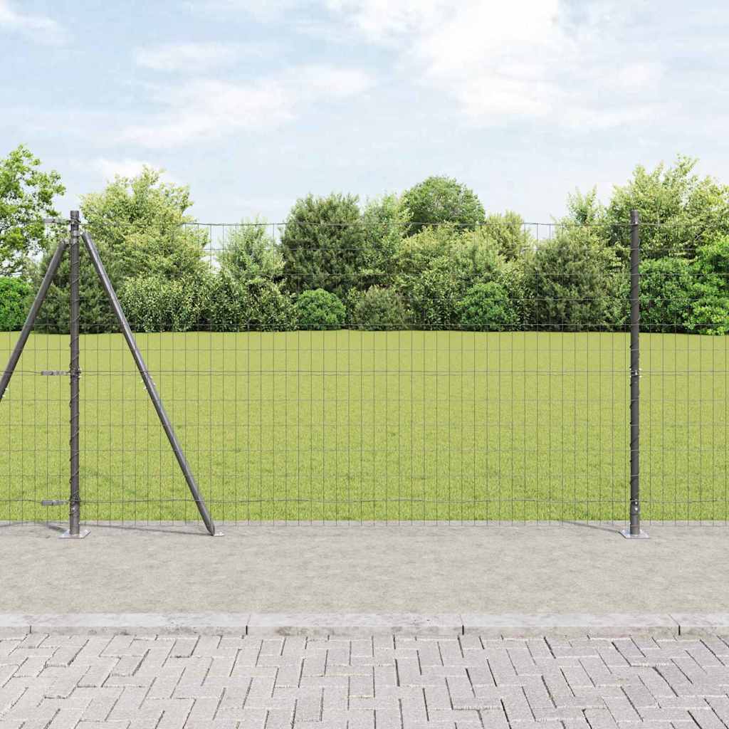Euro-Zaun mit Betonsockel 25 x 1,2 m PVC-beschichteter Stahl