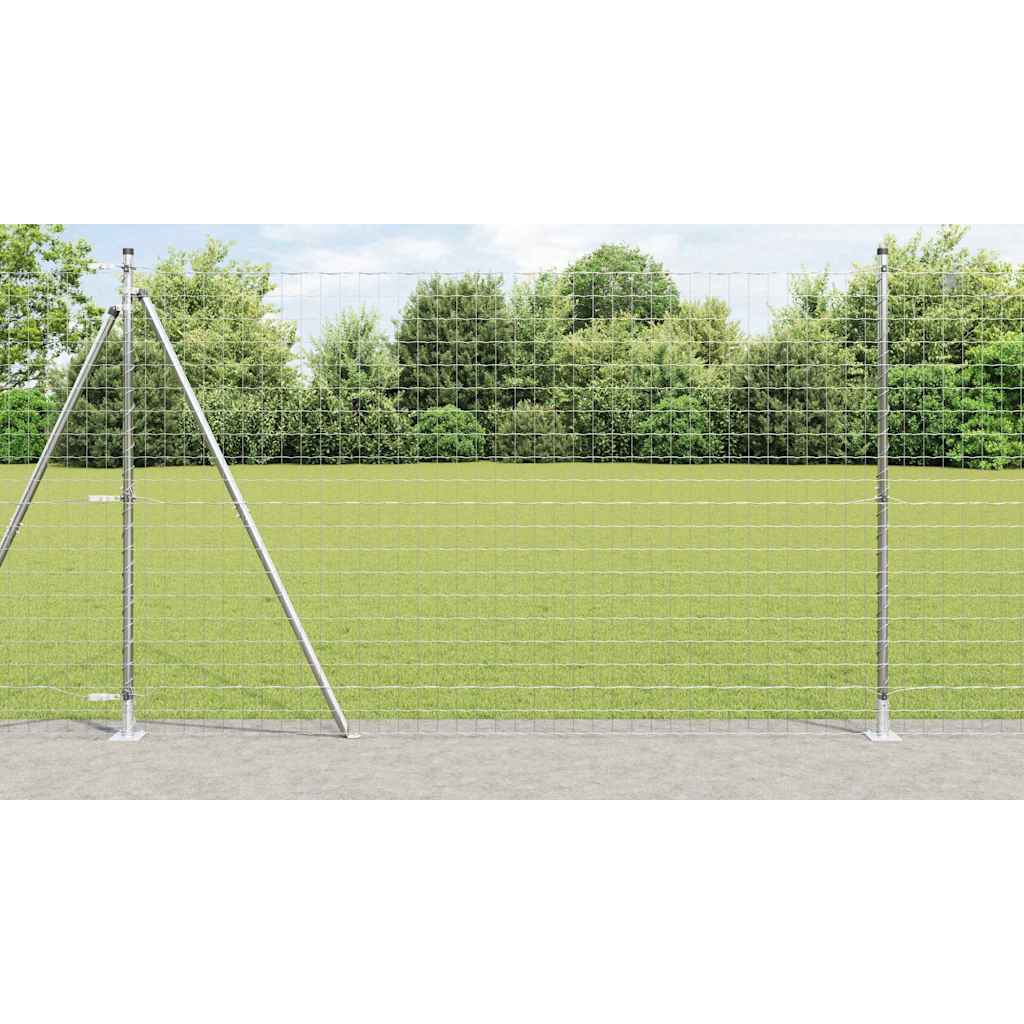 Euro-Zaun mit Betonsockel 10 x 1,6 m Verzinkter Stahl Silber