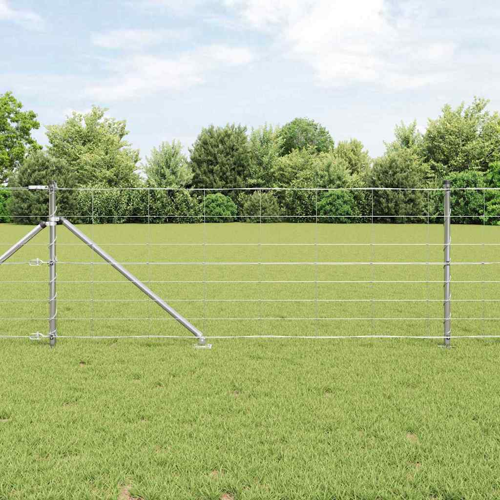 Schweißdrahtzaun mit Spikes 25 x 0,8 m Verzinkter Stahl Silber