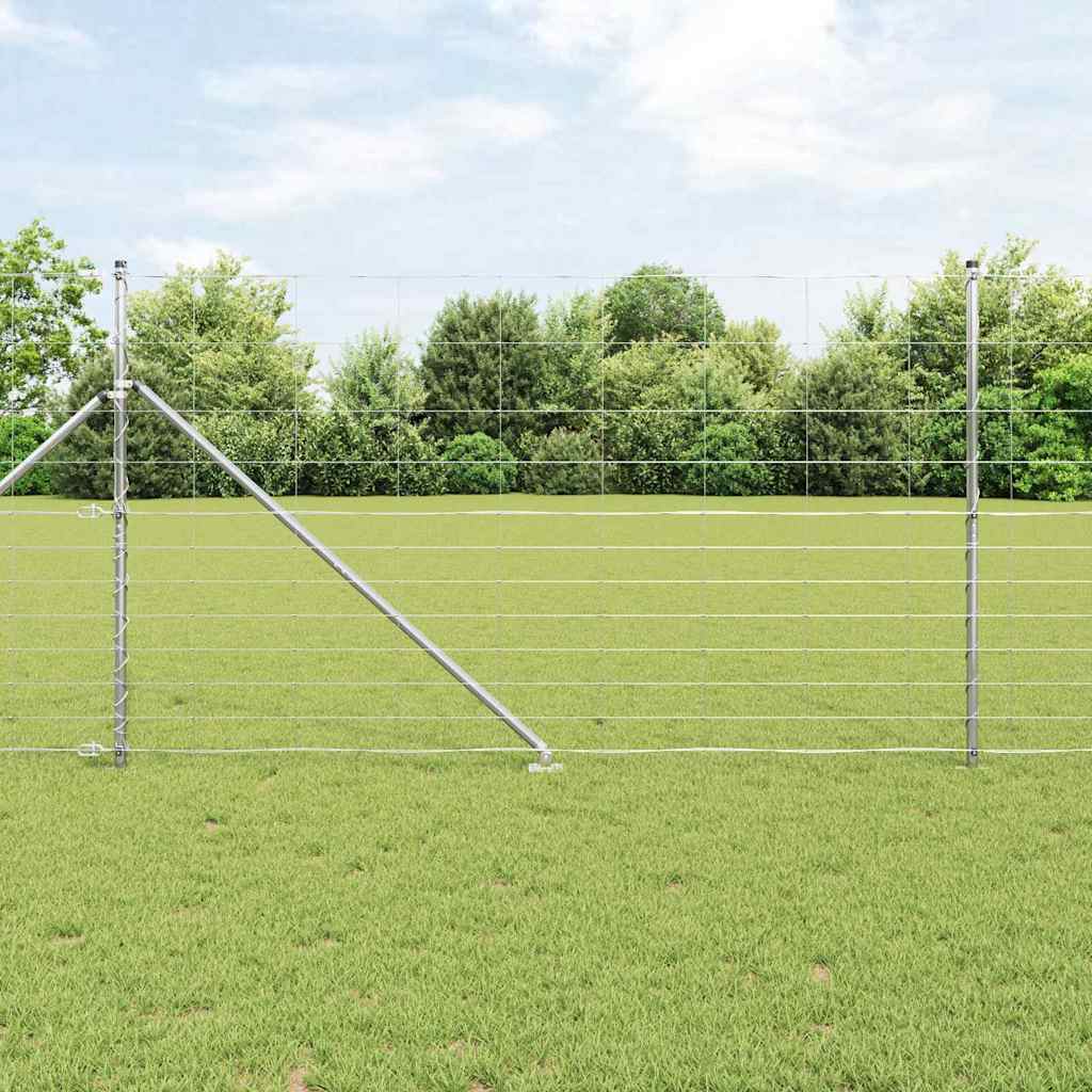 Schweißdrahtzaun mit Spikes 25 x 1,4 m Verzinkter Stahl Silber