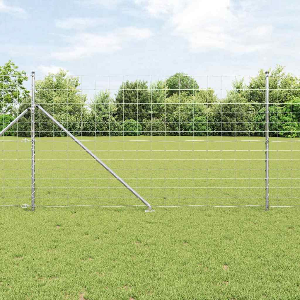 Schweißdrahtzaun mit Spikes 25 x 1,4 m Verzinkter Stahl Silber