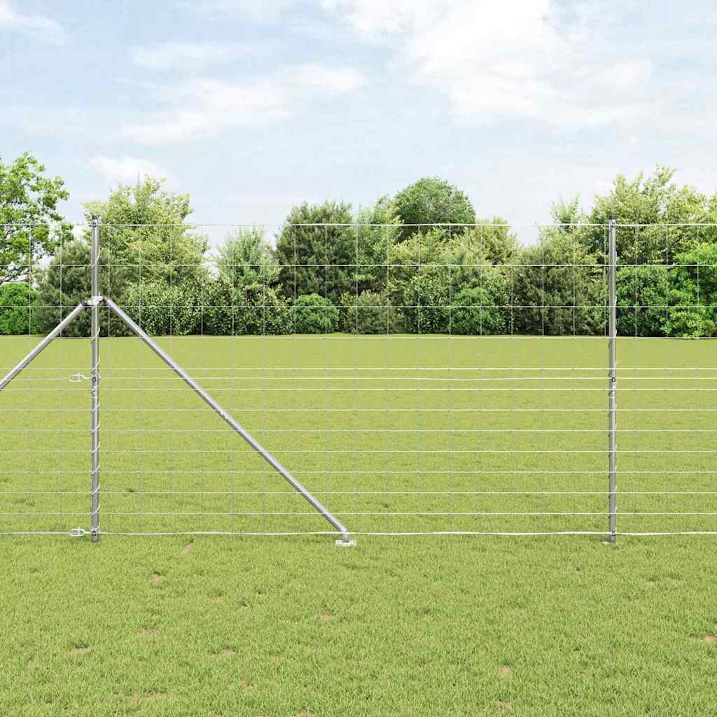 Schweißdrahtzaun mit Spikes 25 x 1,5 m Verzinkter Stahl Silber