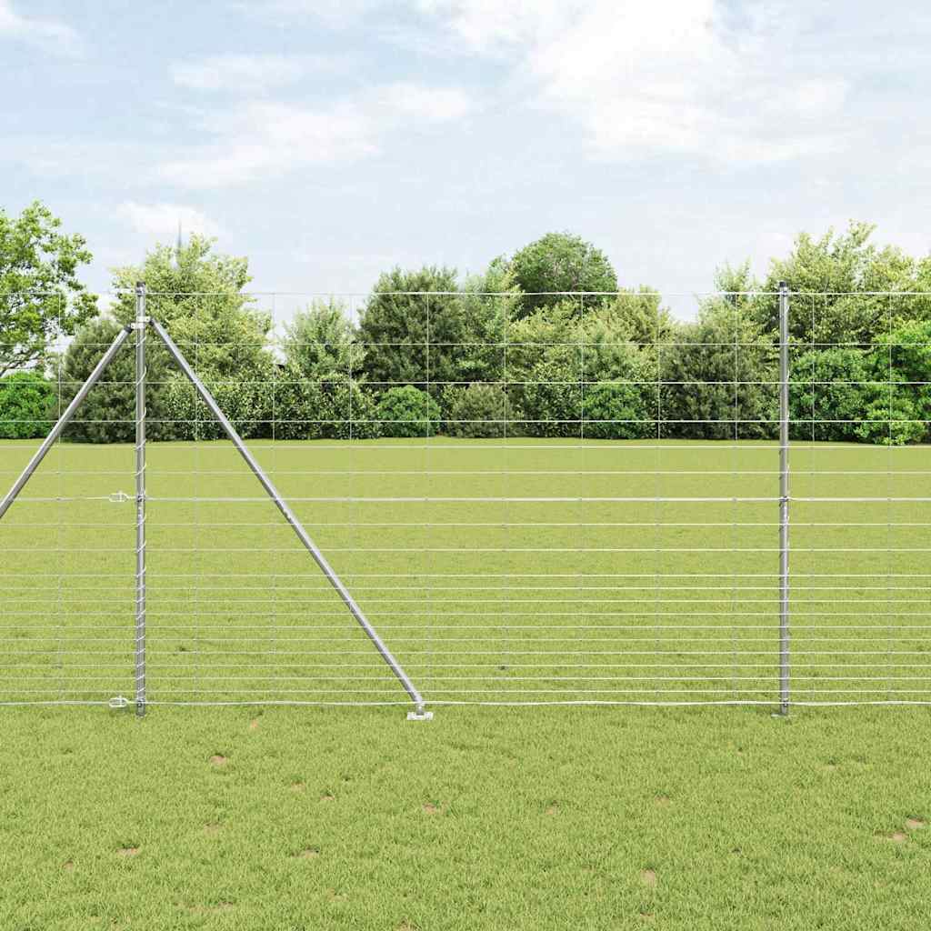 Schweißdrahtzaun mit Spikes 25 x 1,6 m Verzinkter Stahl Silber