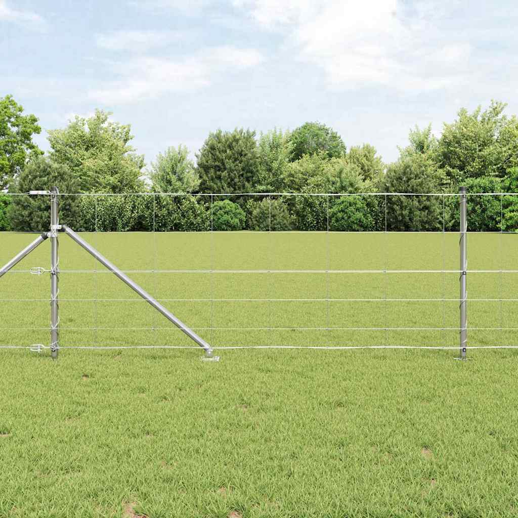 Schweißdrahtzaun mit Spikes 50 x 0,8 m Verzinkter Stahl Silber