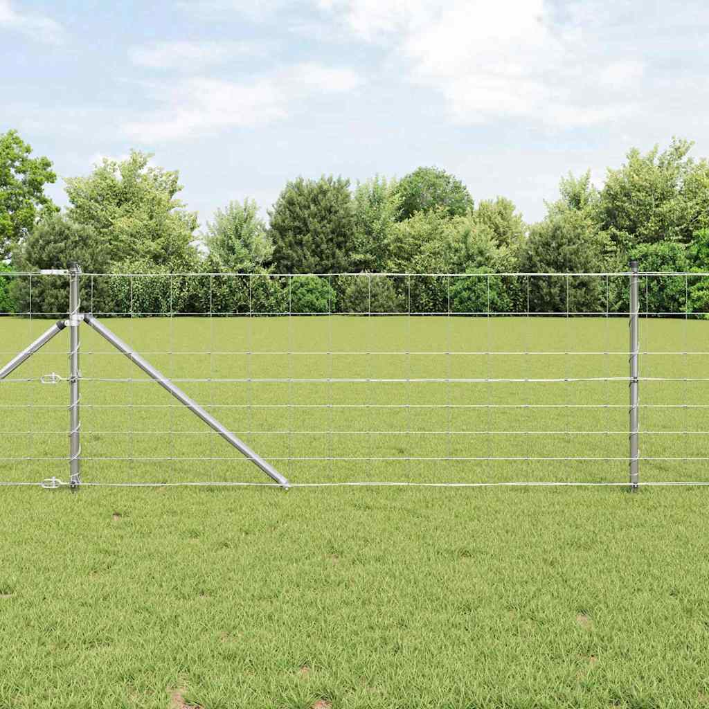 Schweißdrahtzaun mit Spikes 50 x 0,8 m Verzinkter Stahl Silber