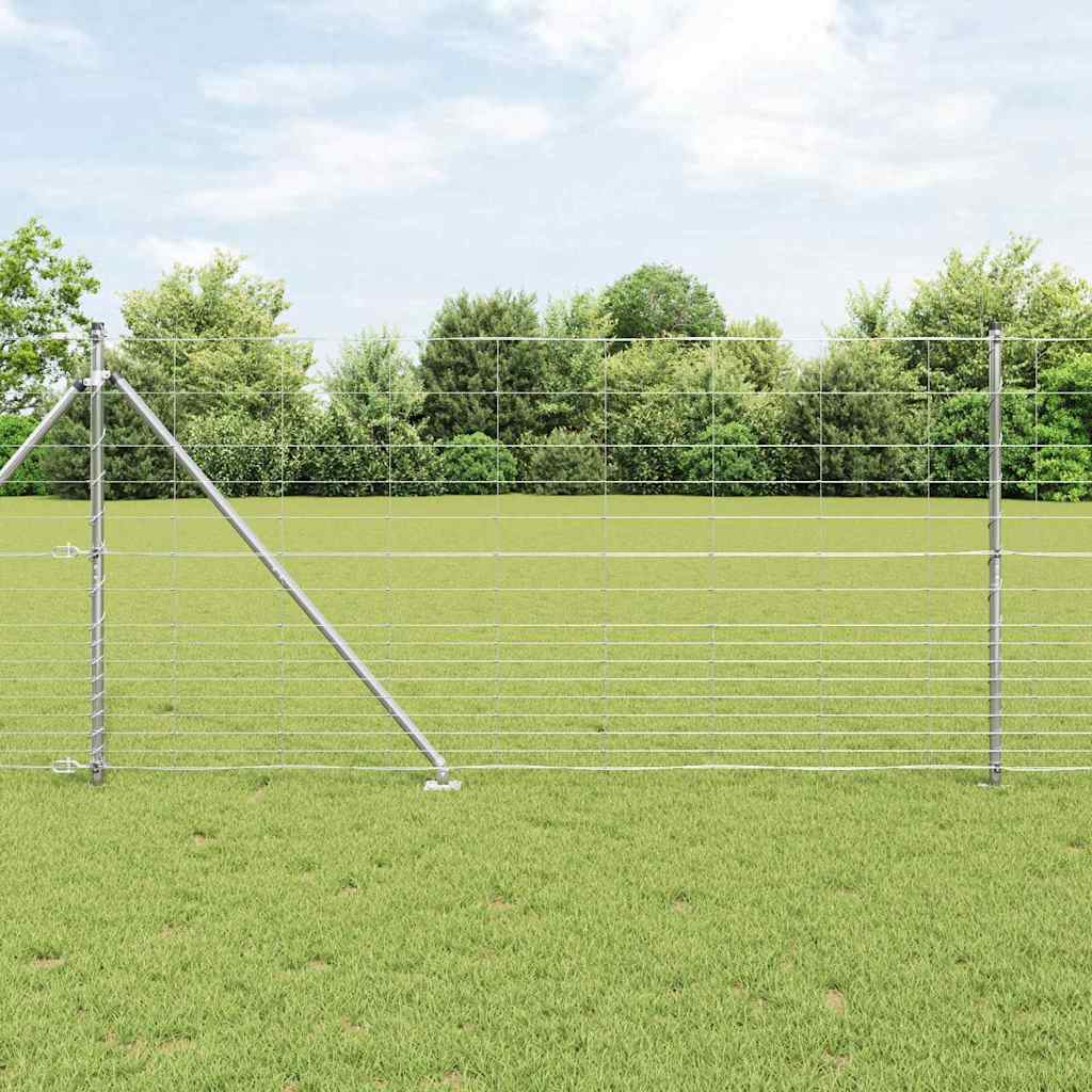 Schweißdrahtzaun mit Spikes 50 x 1,2 m Verzinkter Stahl Silber