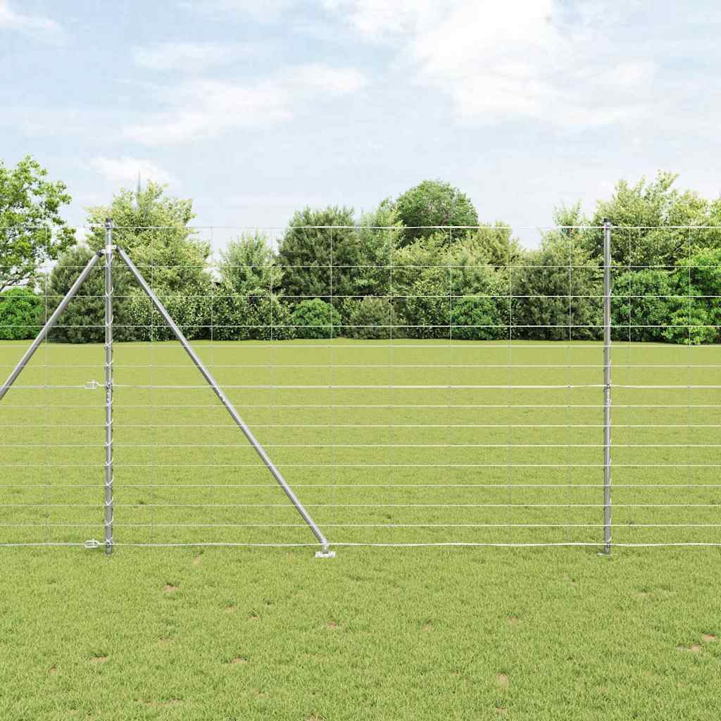 Schweißdrahtzaun mit Spikes 50 x 1,6 m Verzinkter Stahl Silber