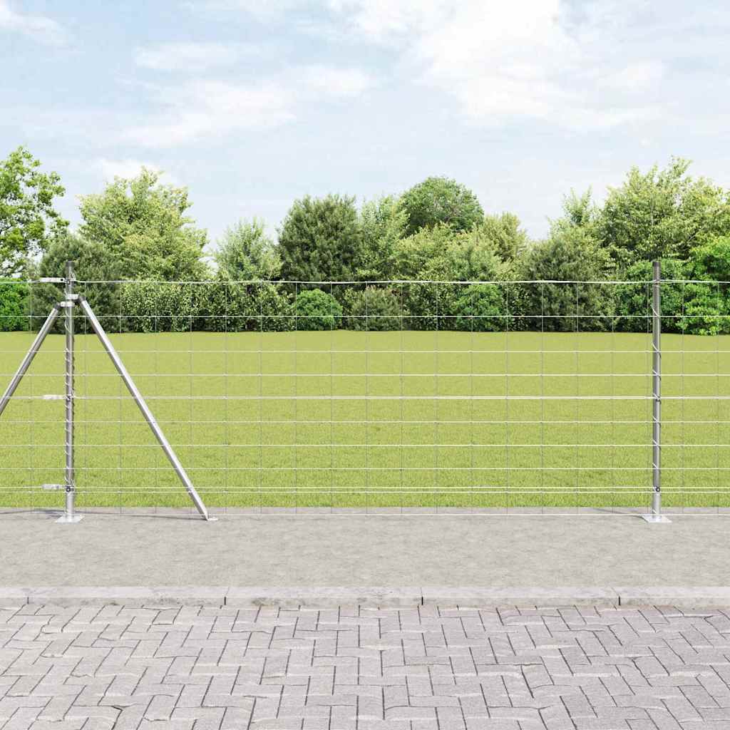 Geschweißter Maschendrahtzaun mit Betonsockel 50 x 1 m Silber