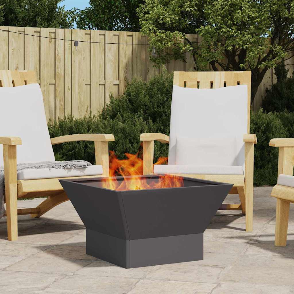Feuerstelle Schwarz 60 x 60 x 35 cm Wetterfeststahl
