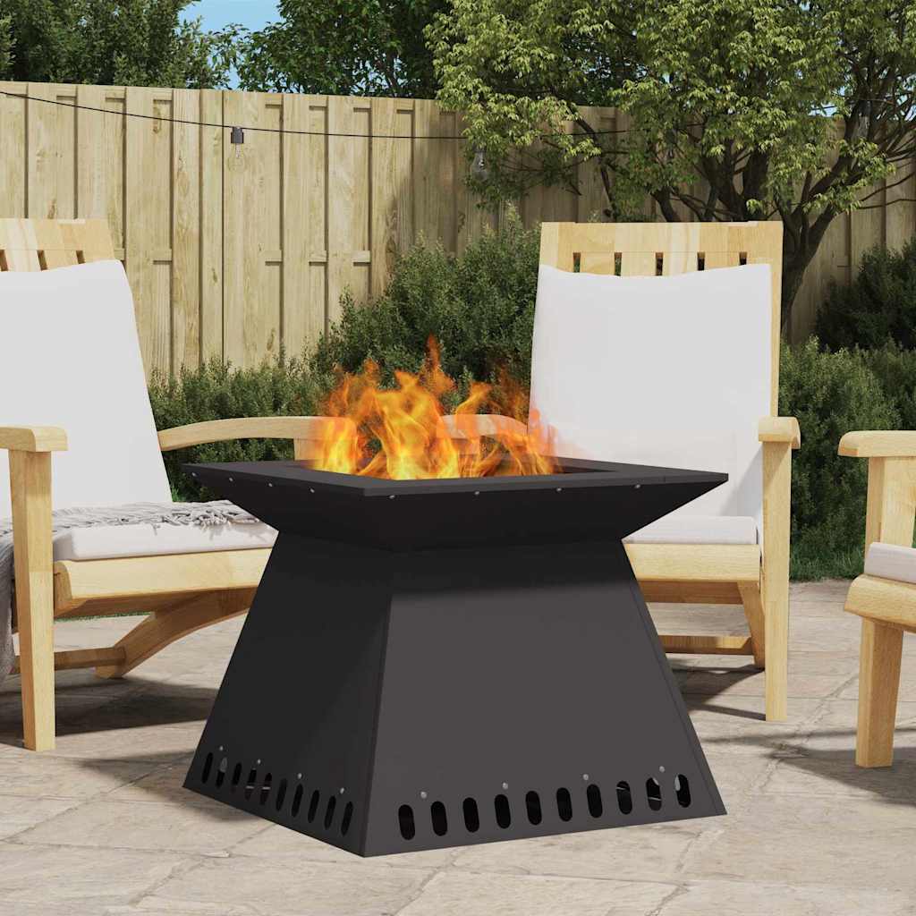 Feuerstelle Schwarz 60 x 60 x 50 cm Wetterfeststahl
