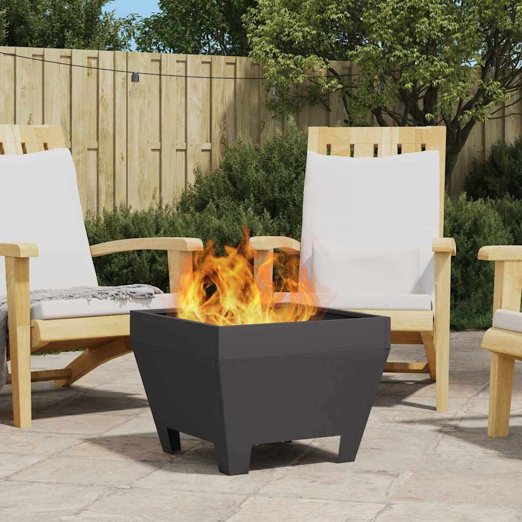 Feuerschale Schwarz 50 x 50 x 38 cm Wetterfeststahl
